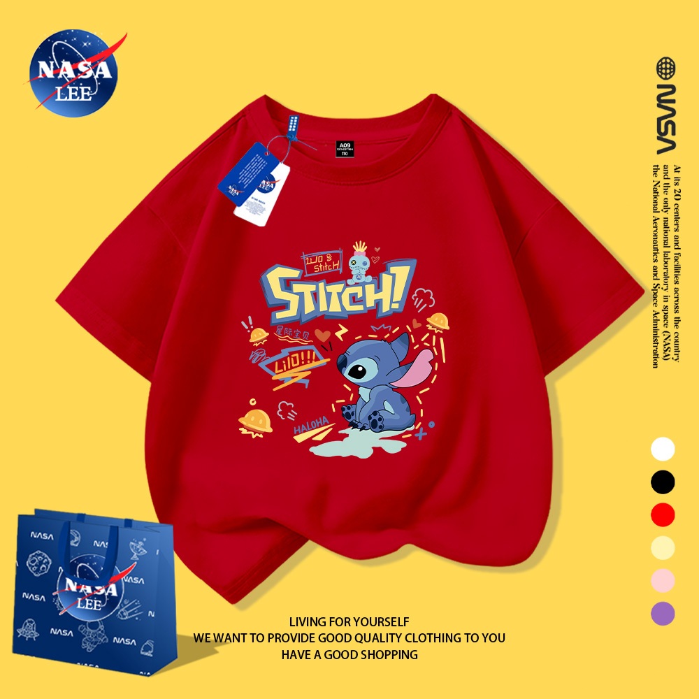 NASA Nguyên Chất Cotton Ngắn Tay 2026 Phong Cách Mới Trẻ Em Tay Ngắn Mềm Mại Thoải Mái Thời Trang Dễ Thương 1