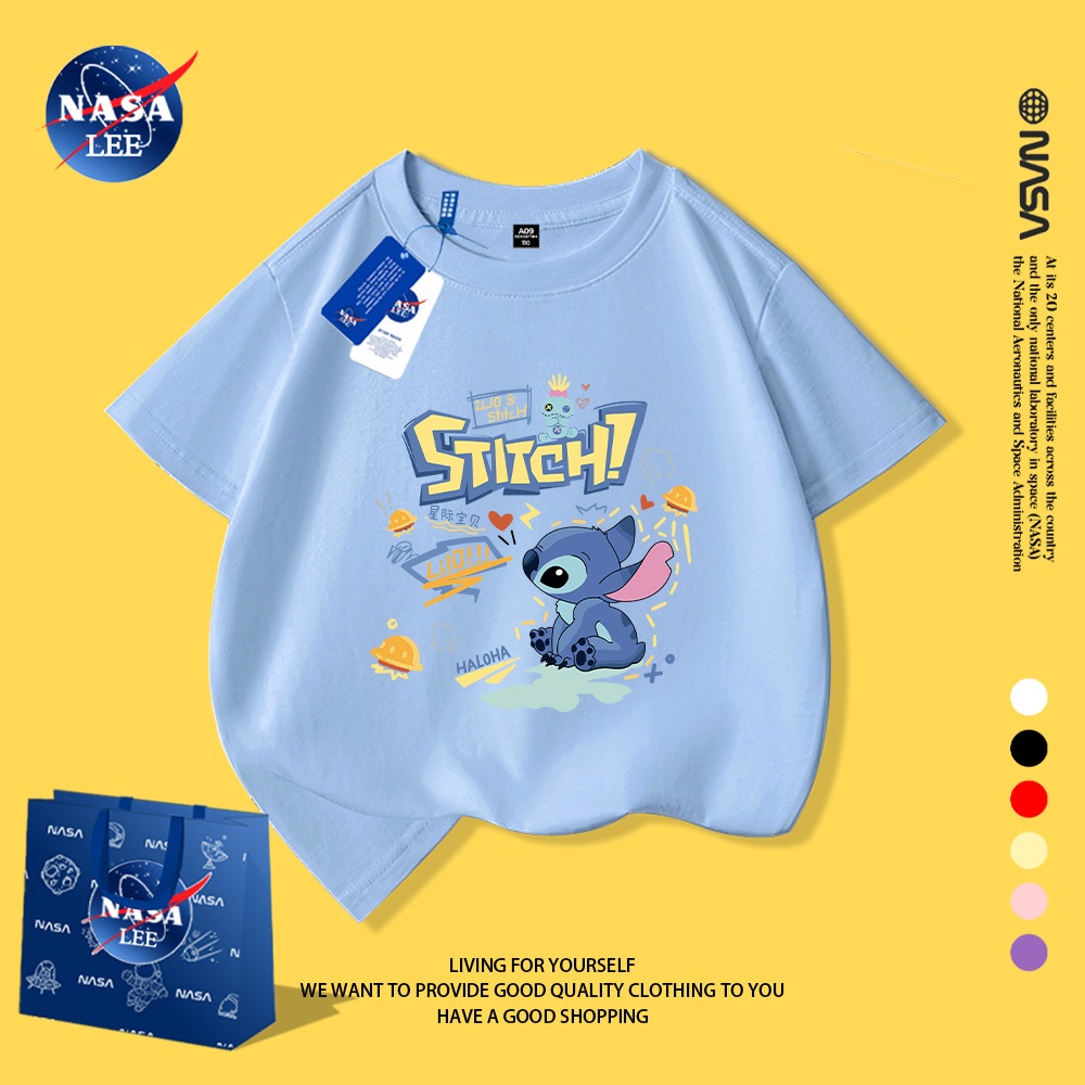 NASA Nguyên Chất Cotton Ngắn Tay 2026 Phong Cách Mới Trẻ Em Tay Ngắn Mềm Mại Thoải Mái Thời Trang Dễ Thương 1