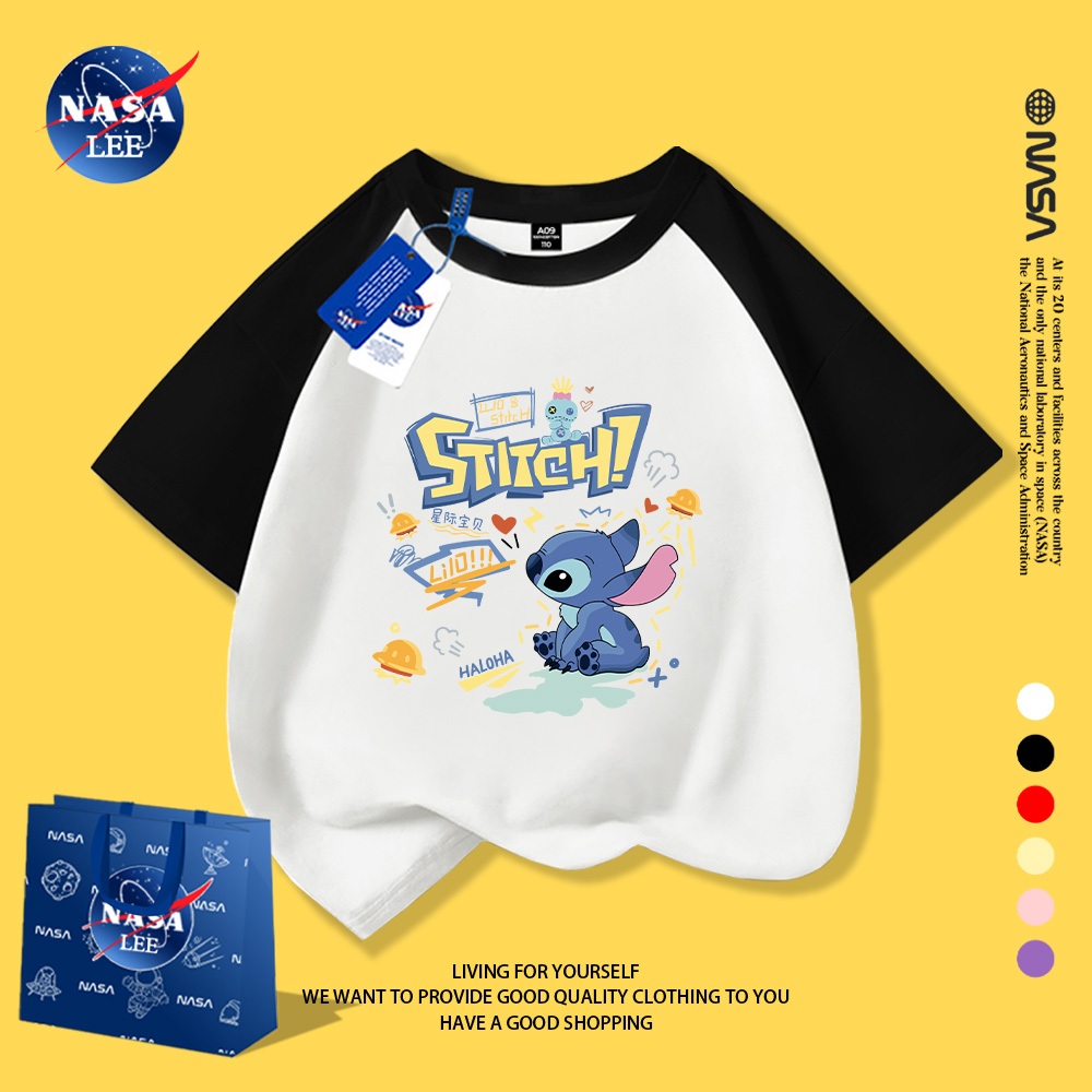 NASA Nguyên Chất Cotton Ngắn Tay 2026 Phong Cách Mới Trẻ Em Tay Ngắn Mềm Mại Thoải Mái Thời Trang Dễ Thương 1