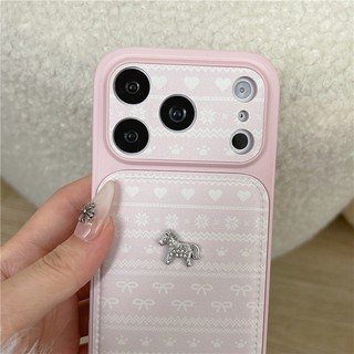 Ốp điện thoại PU họa tiết ngựa iPhone 17 Pro Max