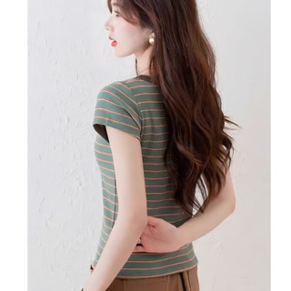 Áo thun ngắn tay họa tiết thỏ đáng yêu - Mềm mại với cổ chữ U, phù hợp cho nữ