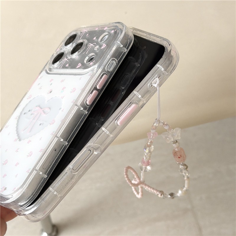 IPhone 17 Pro Max Họa tiết hoa Love Heart Bow Tie TPU + Nhúng trong vỏ điện thoại chất liệu keo