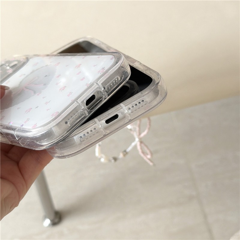 IPhone 17 Pro Max Họa tiết hoa Love Heart Bow Tie TPU + Nhúng trong vỏ điện thoại chất liệu keo