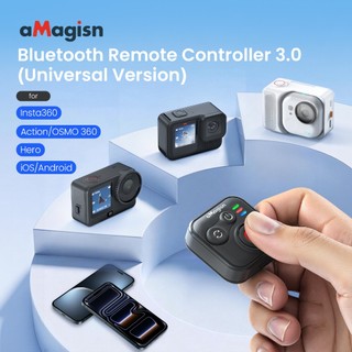 Điều khiển từ xa Bluetooth aMagicsn 50M cho lnsta360 X5 / X4 / X3 / X2 / AcePro 2 / GO Ultra / GO 3 / S / GoPro 13 12 11 10 9 8 / MAX / Điện thoại di động Bộ điều khiển màn trập thông minh Mini Phụ kiện máy ảnh
