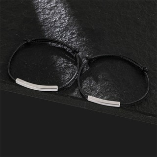 Vòng tay dệt dây sáp Migila Unisex, thép titan, khắc tên/ngày, chống phai màu, không gây dị ứng