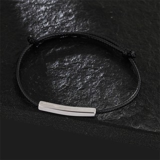 Vòng tay dệt dây sáp Migila Unisex, thép titan, khắc tên/ngày, chống phai màu, không gây dị ứng