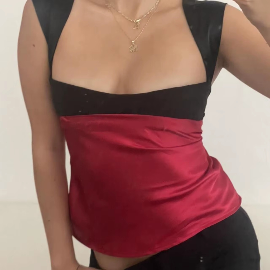 Áo Croptop Cột Dây Hở Lưng Phong Cách Retro Đường Phố Cho Nữ OKDK-Y2K