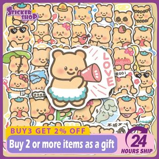 100 Chiếc Kawaii Bơ Gấu Dán DIY Ván Trượt Tủ Lạnh Laptop Xe Máy Hoạt Hình Đồ Chơi Miếng Dán