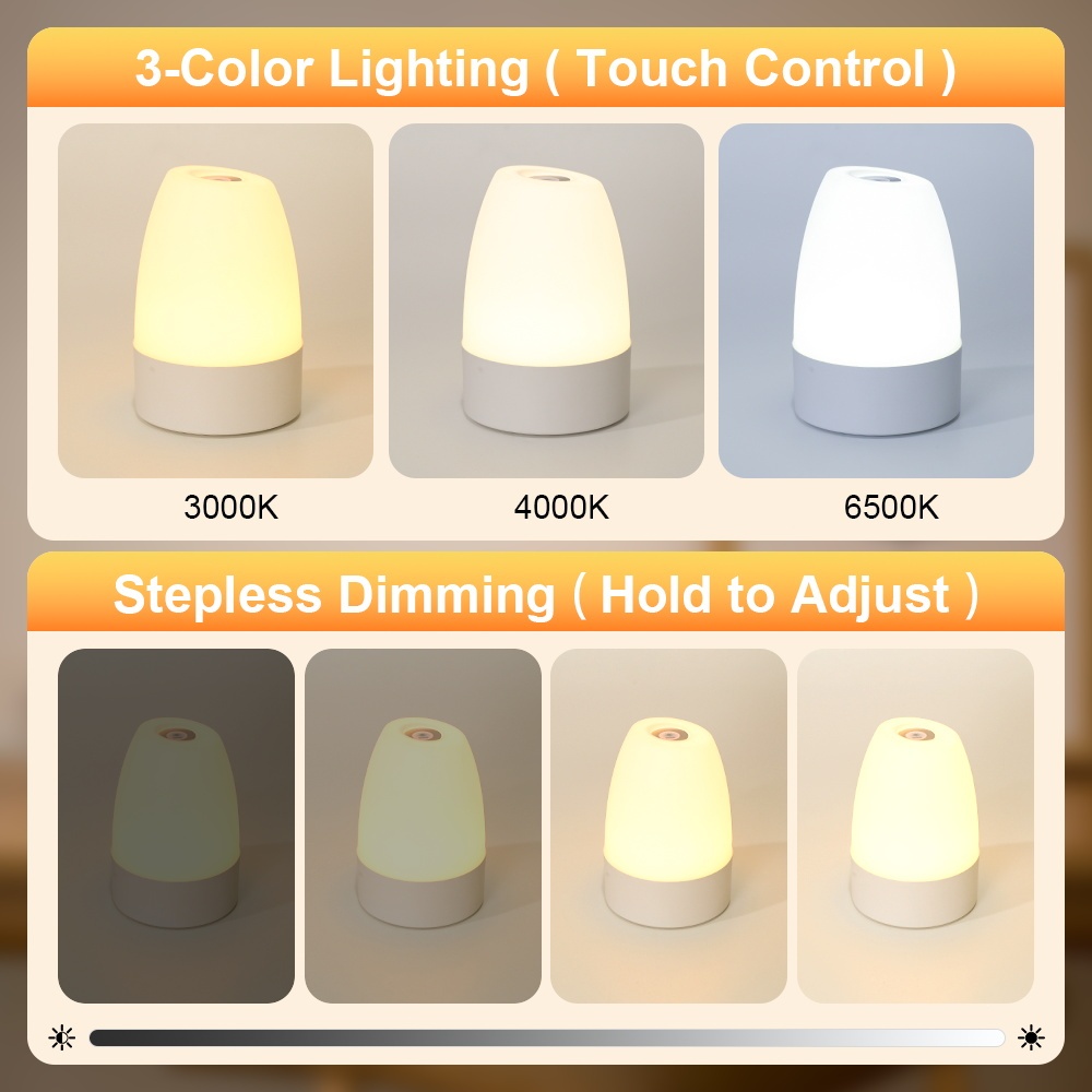 CANMEIJIA 3 Màu / RGB Đèn Ngủ LED Nhiều Màu Sắc USB Sạc Đèn Di Động Cho Phòng Trẻ Em Phòng Ngủ Cắm Trại Ký Túc Xá