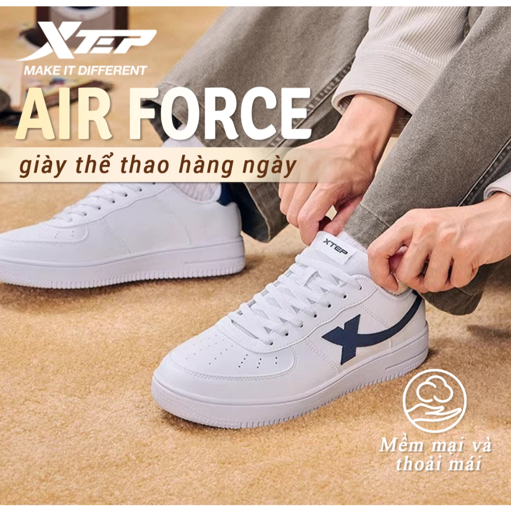 【XTEP】AF 1.0   | Giày thể thao nam đế dày màu trắngGiày trượt ván thể thao thông thường đa năng chống trượt