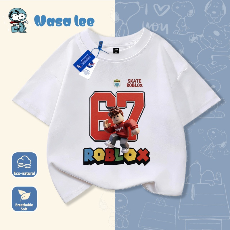 Áo phông cotton unisex six seven 67 in hình form rộng cổ tròn tay ngắn phong cách thoải mái