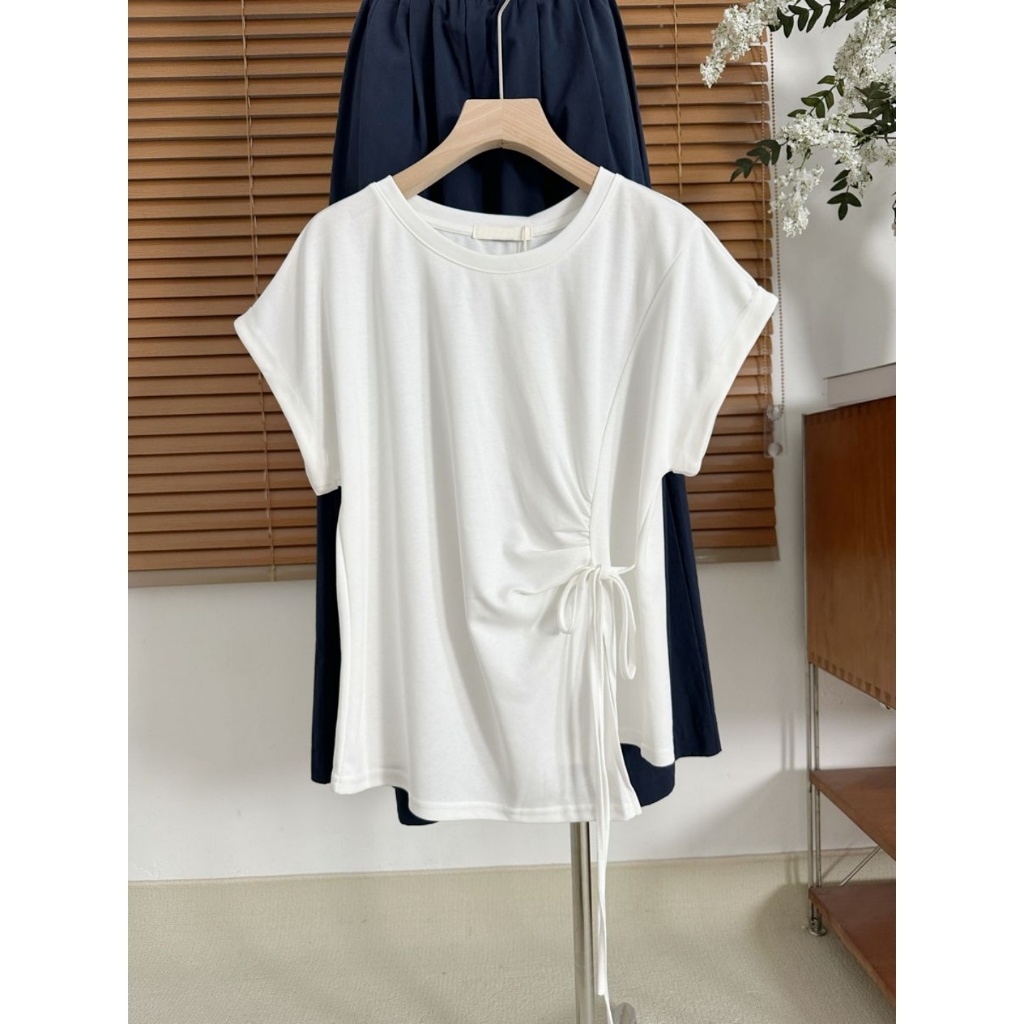 [BANKO] Áo thun dáng oversize màu xanh, phong cách Hàn Quốc
