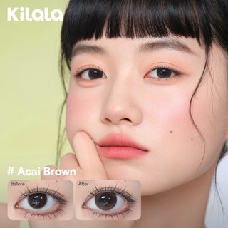 Kính áp tròng Kilala lens 1 ngày màu xám  DIA 14.2mm Acai Brown/ Coconut Grey lens cận có độ ( 0-7 ) chất liệu Silicone Hydrogel [ 2 chiếc ]