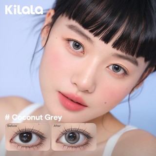 Kính áp tròng Kilala lens 1 ngày màu xám  DIA 14.2mm Acai Brown/ Coconut Grey lens cận có độ ( 0-7 ) chất liệu Silicone Hydrogel [ 2 chiếc ]