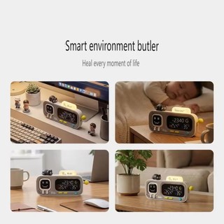 DUKA MOODA TH2 Cảm biến đồng hồ nhiệt độ và độ ẩm thông minh Điện kỹ thuật số Máy đo độ ẩm Trạm thời tiết Nhắc nhở vui nhộn thông minh