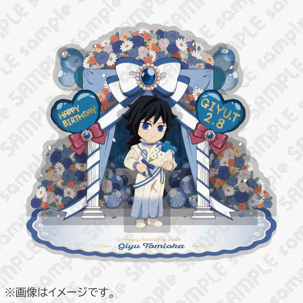 Doujin Quạt Nghệ Thuật Acrylic Đứng Demon Slayer Muichiro Nezuko Zenitsu Giyu Sanemi Sinh Nhật 2025 Merch
