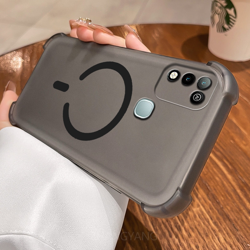 Ốp Lưng Cho Infinix Hot 10 Play Hot 11 Play Mới Thiết Kế Vòng Từ Tính Hình Chữ C Vỏ Điện Thoại Với Thẩm Mỹ Bốn Góc Chống Rơi Cao Cấp TPU Mềm