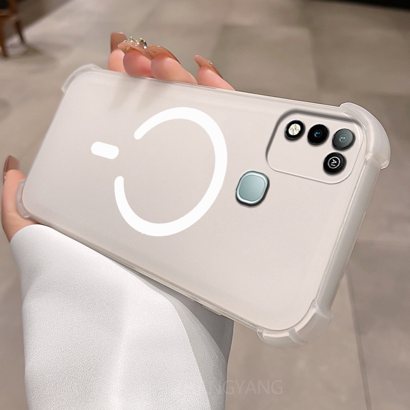 Ốp Lưng Cho Infinix Hot 10 Play Hot 11 Play Mới Thiết Kế Vòng Từ Tính Hình Chữ C Vỏ Điện Thoại Với Thẩm Mỹ Bốn Góc Chống Rơi Cao Cấp TPU Mềm