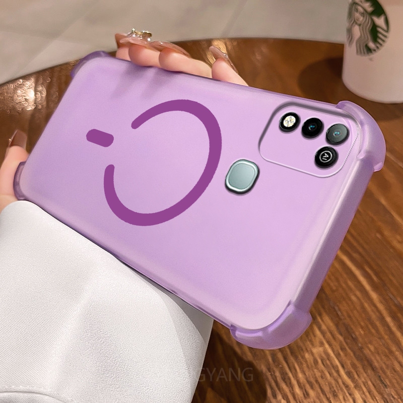 Ốp Lưng Cho Infinix Hot 10 Play Hot 11 Play Mới Thiết Kế Vòng Từ Tính Hình Chữ C Vỏ Điện Thoại Với Thẩm Mỹ Bốn Góc Chống Rơi Cao Cấp TPU Mềm