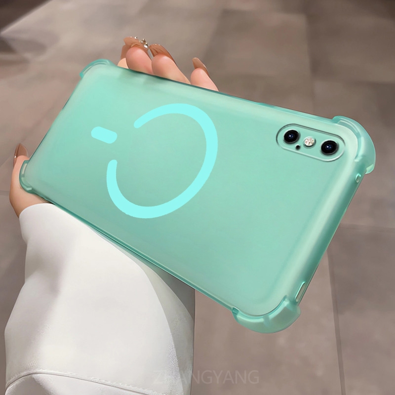 Ốp Lưng Cho iPhone x xs xr xs max Vỏ Điện Thoại Vòng Từ Tính Hình Chữ C Thiết Kế Mới Với Thẩm Mỹ Bốn Góc Chống Rơi Cao Cấp TPU Mềm