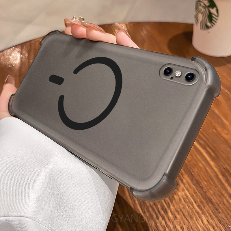 Ốp Lưng Cho iPhone x xs xr xs max Vỏ Điện Thoại Vòng Từ Tính Hình Chữ C Thiết Kế Mới Với Thẩm Mỹ Bốn Góc Chống Rơi Cao Cấp TPU Mềm