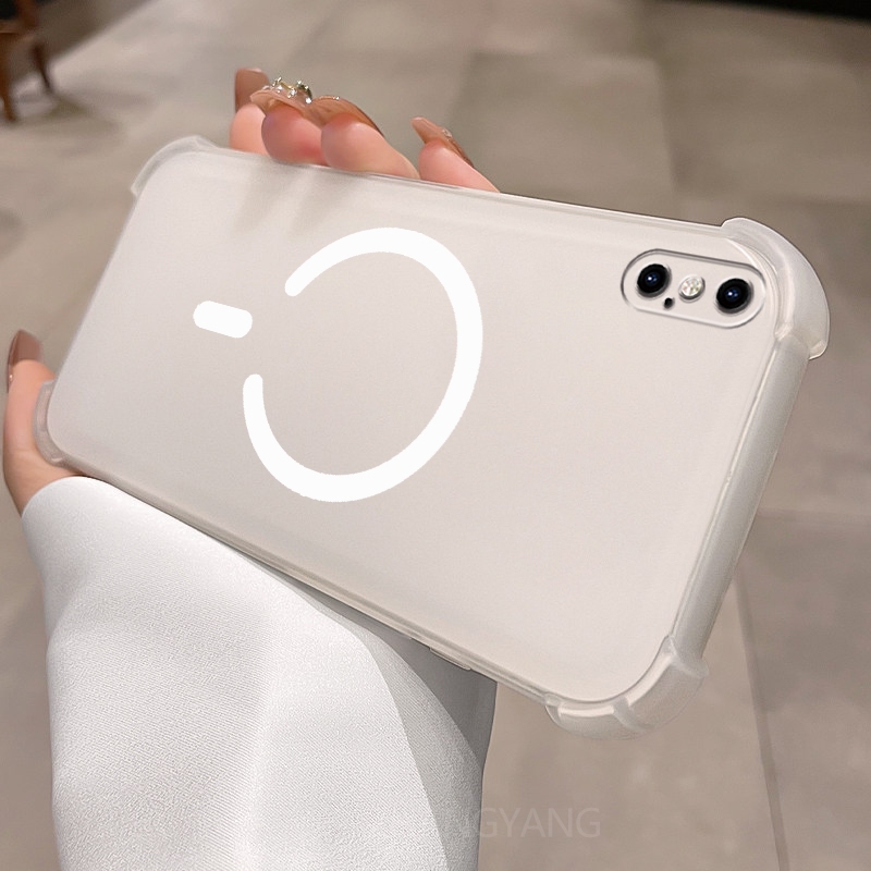 Ốp Lưng Cho iPhone x xs xr xs max Vỏ Điện Thoại Vòng Từ Tính Hình Chữ C Thiết Kế Mới Với Thẩm Mỹ Bốn Góc Chống Rơi Cao Cấp TPU Mềm