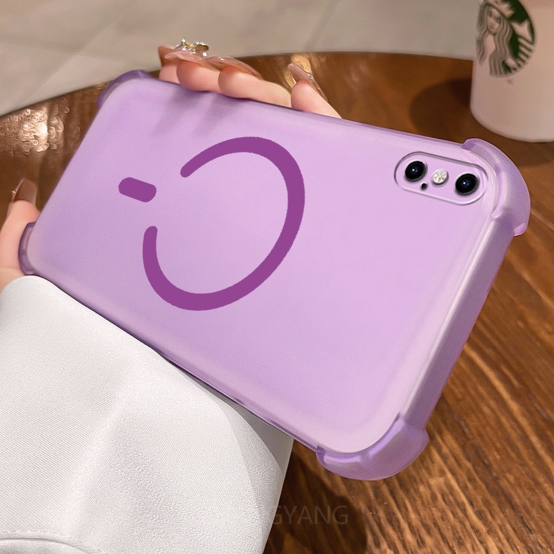 Ốp Lưng Cho iPhone x xs xr xs max Vỏ Điện Thoại Vòng Từ Tính Hình Chữ C Thiết Kế Mới Với Thẩm Mỹ Bốn Góc Chống Rơi Cao Cấp TPU Mềm