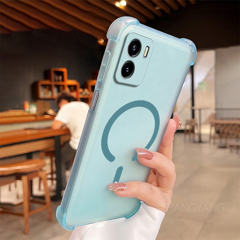 Ốp Lưng Dành Cho vivo Y15S Y15A Ốp Điện Thoại Vòng Từ Hình Chữ C Thiết Kế Mới Với Ốp Mềm TPU Cao Cấp Bốn Góc Chống Rơi
