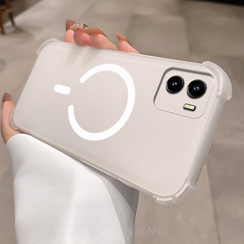 Ốp Lưng Dành Cho vivo Y15S Y15A Ốp Điện Thoại Vòng Từ Hình Chữ C Thiết Kế Mới Với Ốp Mềm TPU Cao Cấp Bốn Góc Chống Rơi