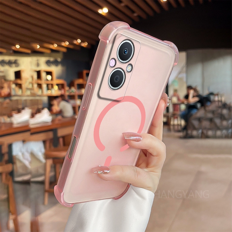 Ốp Lưng Cho OPPO RENO 7Z 5G RENO 8Z 5G Vỏ Điện Thoại Vòng Từ Tính Hình Chữ C Thiết Kế Mới Với Vỏ Mềm TPU Cao Cấp Bốn Góc Chống Rơi