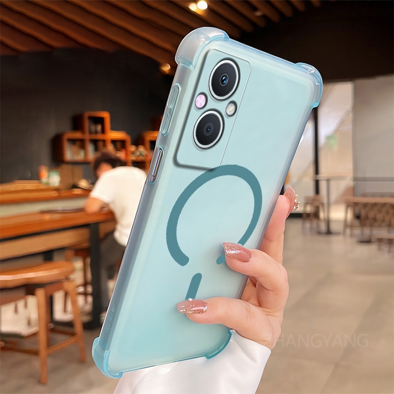 Ốp Lưng Cho OPPO RENO 7Z 5G RENO 8Z 5G Vỏ Điện Thoại Vòng Từ Tính Hình Chữ C Thiết Kế Mới Với Vỏ Mềm TPU Cao Cấp Bốn Góc Chống Rơi