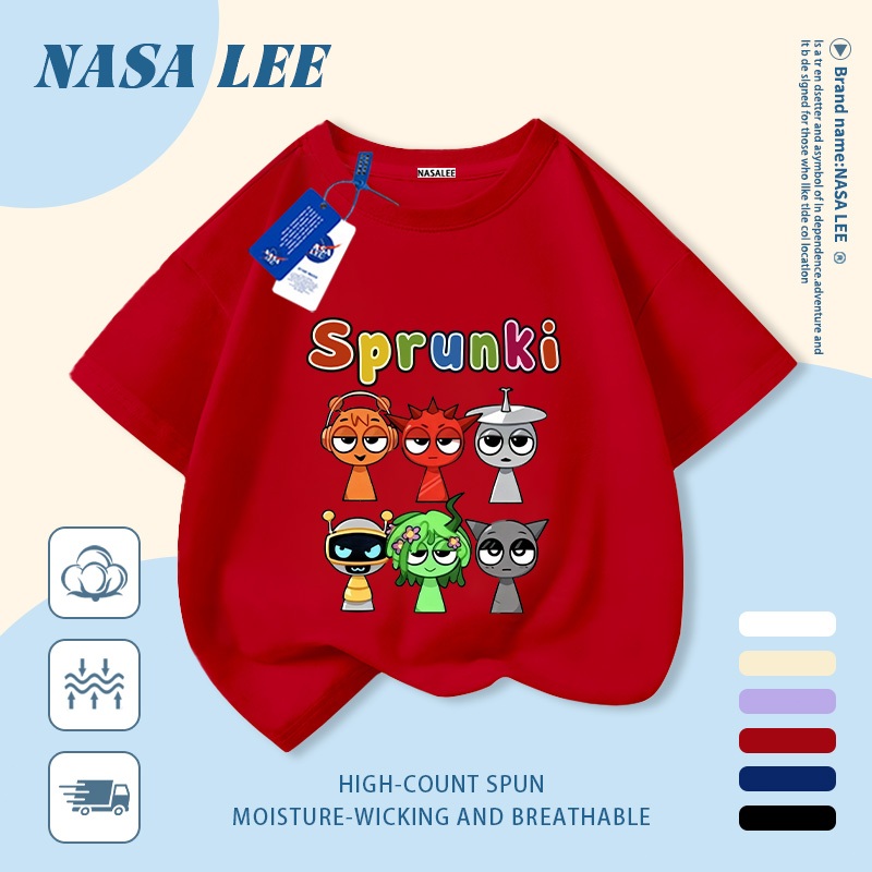 🚀Xu hướng hot 2026🚀 Áo thun trẻ em họa tiết hộp nhịp điệu phong cách NASA 100% cotton Unisex Giao hàng ngay