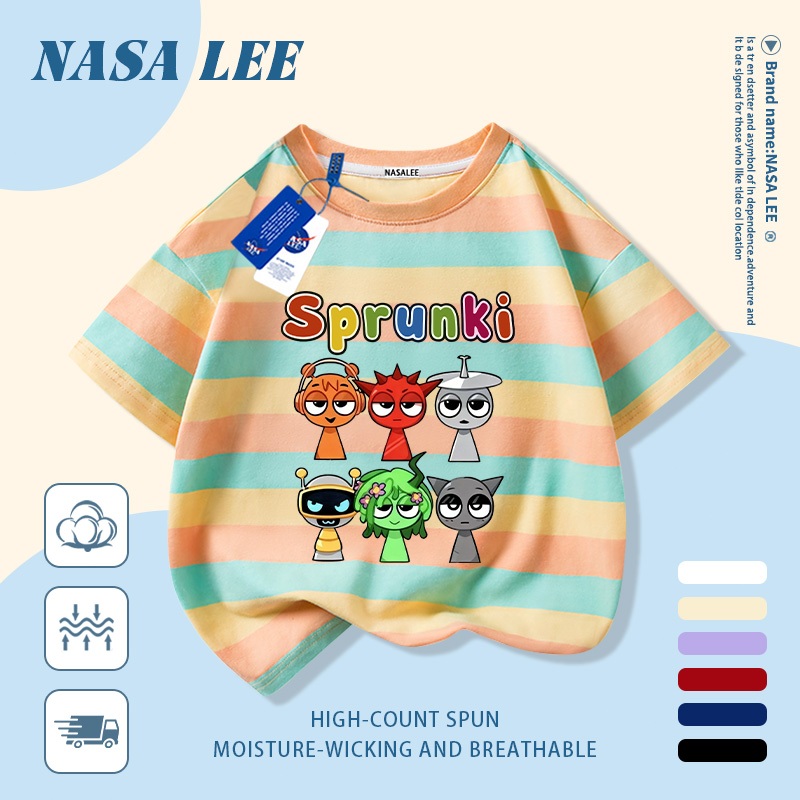 🚀Xu hướng hot 2026🚀 Áo thun trẻ em họa tiết hộp nhịp điệu phong cách NASA 100% cotton Unisex Giao hàng ngay