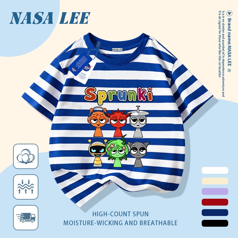 🚀Xu hướng hot 2026🚀 Áo thun trẻ em họa tiết hộp nhịp điệu phong cách NASA 100% cotton Unisex Giao hàng ngay