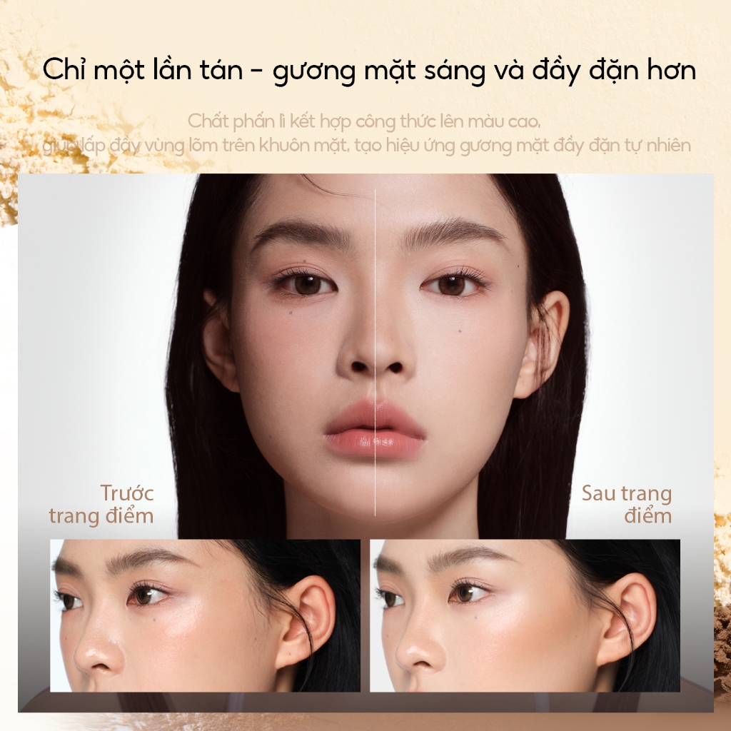 Bảng trang điểm tạo khối mooekiss hai màu, bóng mũi, bóng cạnh, mờ, highlight làm sáng, bảng tạo khối và highlight tích hợp