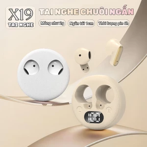 X19 Tai Nghe Chuôi Ngắn Mới Nhất [4 Quà tặng] 5 màu, Công nghệ mạ điện cao cấp, Âm thanh nổi mức HiFi, Màn hình LED hiển thị pin,Chống nước iPX5, Giảm tiếng ồn ENC