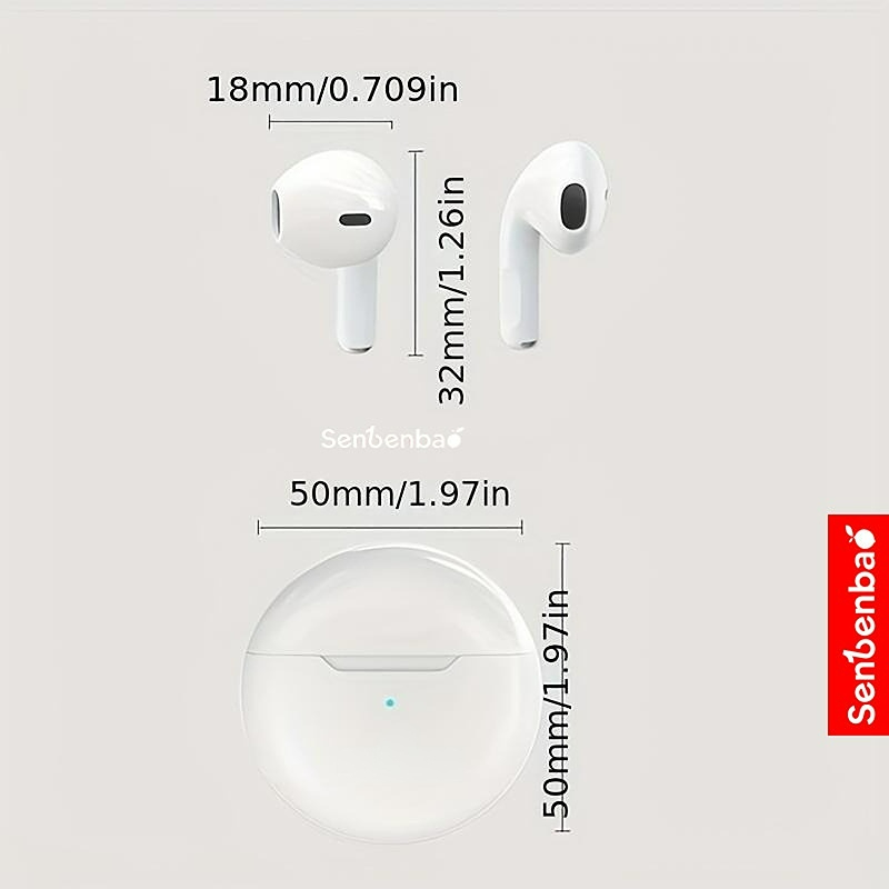 Tai nghe bluetooth không dây NEW Pro 6 TWS có micro hỗ trợ tập thể thao thích hợp cho