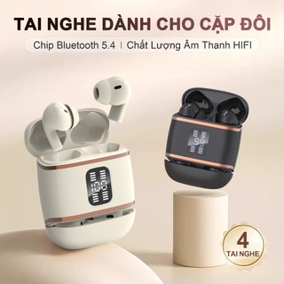 Y26 (2 cặp tai nghe) Mới Nhất Chuôi Ngắn Tai Nghe Đôi, 1 Cặp tai nghe nhét tai và 1 Cặp tai nghe bán nhét tai, Nghe nhạc liên tục hơn 30 giờ, Âm thanh nổi cấp độ HiFi, Chống nước IPX5, Kích thước siêu nhỏ gọn, Đeo như không đeo, Với iPhone và Android