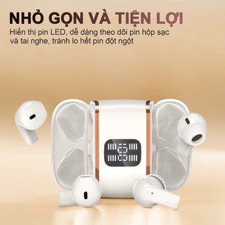 Y26 (2 cặp tai nghe) Mới Nhất Chuôi Ngắn Tai Nghe Đôi, 1 Cặp tai nghe nhét tai và 1 Cặp tai nghe bán nhét tai, Nghe nhạc liên tục hơn 30 giờ, Âm thanh nổi cấp độ HiFi, Chống nước IPX5, Kích thước siêu nhỏ gọn, Đeo như không đeo, Với iPhone và Android