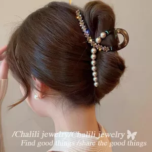 Ánh Sáng Sang Trọng Kẹp Tóc Cá Mập Giả Ngọc Trai