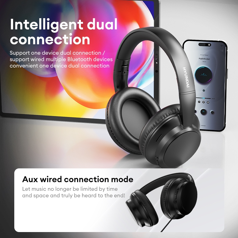 Tai nghe Bluetooth Hyundai HY-T02 MAX Chất lượng âm thanh HIFI Độ trễ thấp Giảm tiếng ồn HD Gaming Bluetooth 5.4 | BigBuy360 - bigbuy360.vn