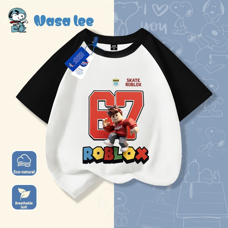 Áo phông cotton unisex six seven 67 in hình form rộng cổ tròn tay ngắn phong cách thoải mái