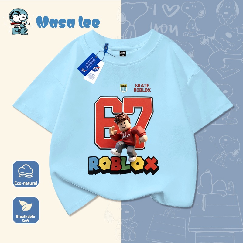 Áo phông cotton unisex six seven 67 in hình form rộng cổ tròn tay ngắn phong cách thoải mái