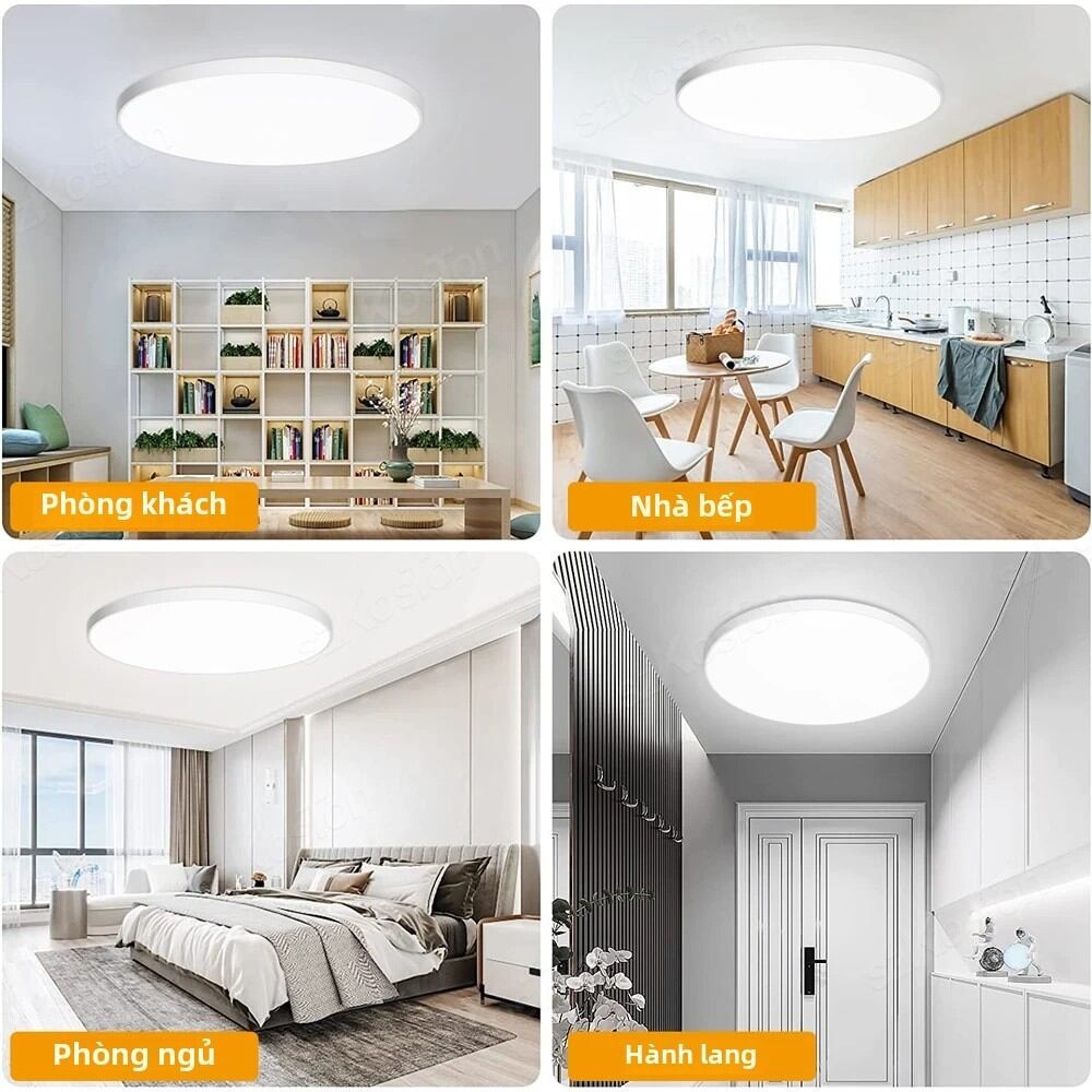 đèn trang trí phòng ngủ Có Kèm Điều Khiển Từ Xa 3 màu Có thể điều chỉnh độ sáng một cách thông minh /Siêu Mỏng Hình Tròn chống ẩm đèn trần phòng ngủ phòng khách