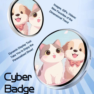 Anime E-Badge Hiển Thị Pin Màn Hình Cảm Ứng 1.7 Inch Nút LED Màn Hình Cảm Ứng Khung Ảnh Có Video Phát Lại
