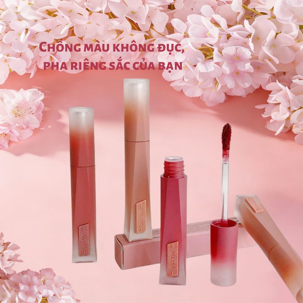【Adel Floro】Son Lì Nhung | Chất nhung mịn, Lì mượt, Lâu trôi, Đầu cọ đặc biệt, Dưỡng ẩm hoạt tính