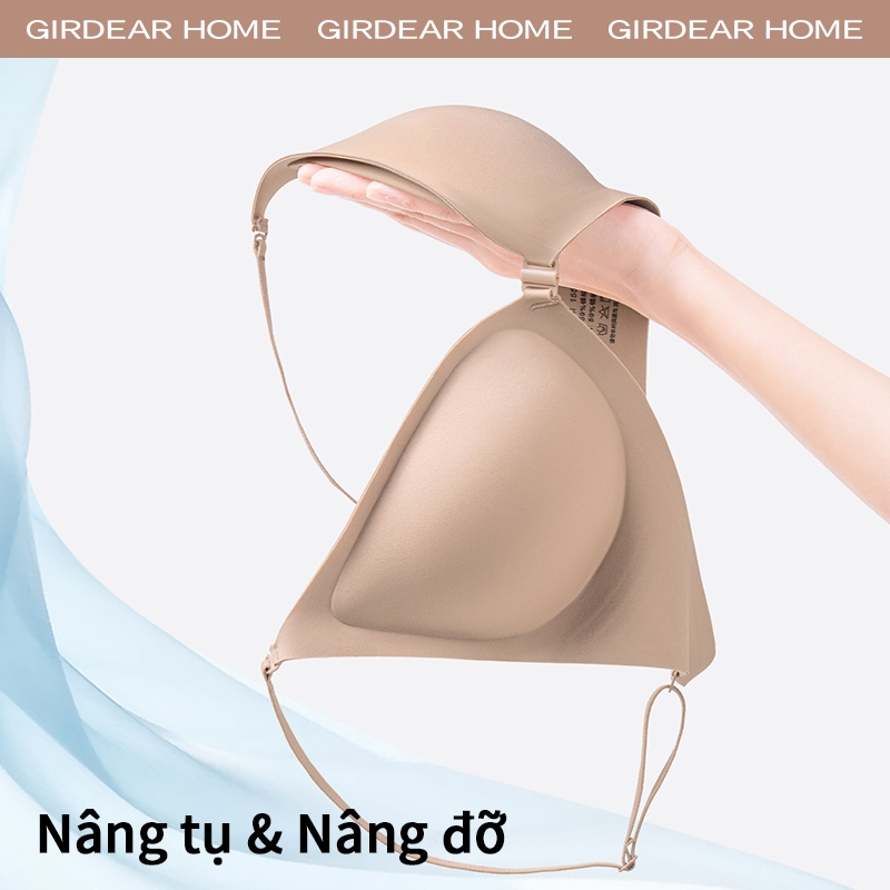 Girdear Home Triangle Push Up Bra Áo lót dáng tam giác cài nút trước Nâng ngực cho ngực nhỏ, dây mảnh cổ yếm hở lưng điều chỉnh được, che giấu dây áo,7631FC03