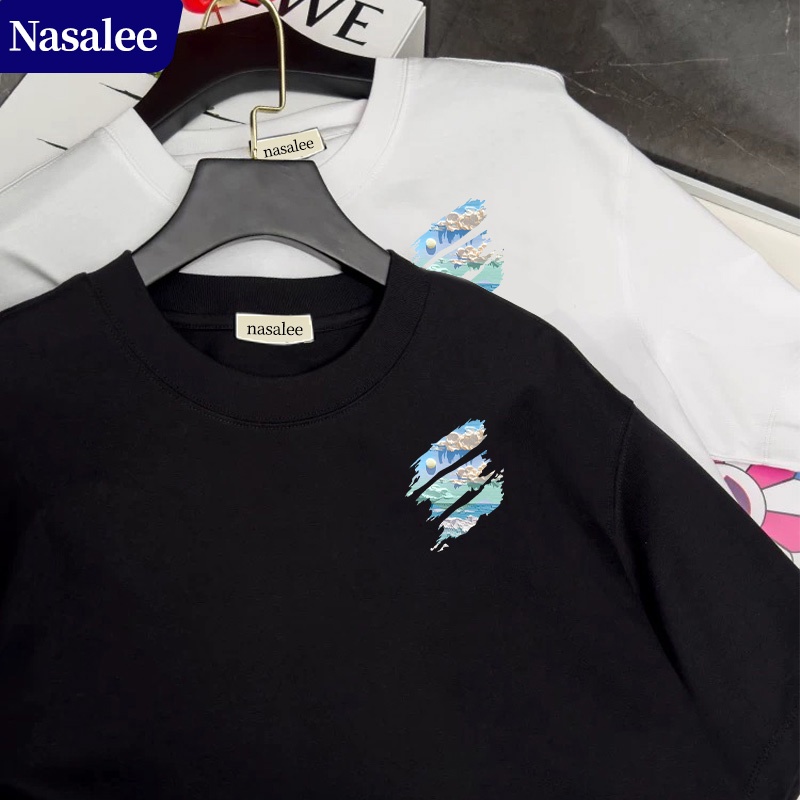 Áo phông tay ngắn NASA kiểu Mỹ hình bồ câu bầu trời 2026 Mẫu mới mùa hè xu hướng cotton unisex áo đôi