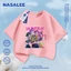 Áo thun ngắn tay cotton màu đen cho trẻ em NASA, phong cách hình ảnh nhóm nhạc nữ Kpop, dành cho bé 3-16 tuổi, áo sơ mi dáng rộng thoải mái