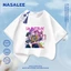 Áo thun ngắn tay cotton màu đen cho trẻ em NASA, phong cách hình ảnh nhóm nhạc nữ Kpop, dành cho bé 3-16 tuổi, áo sơ mi dáng rộng thoải mái